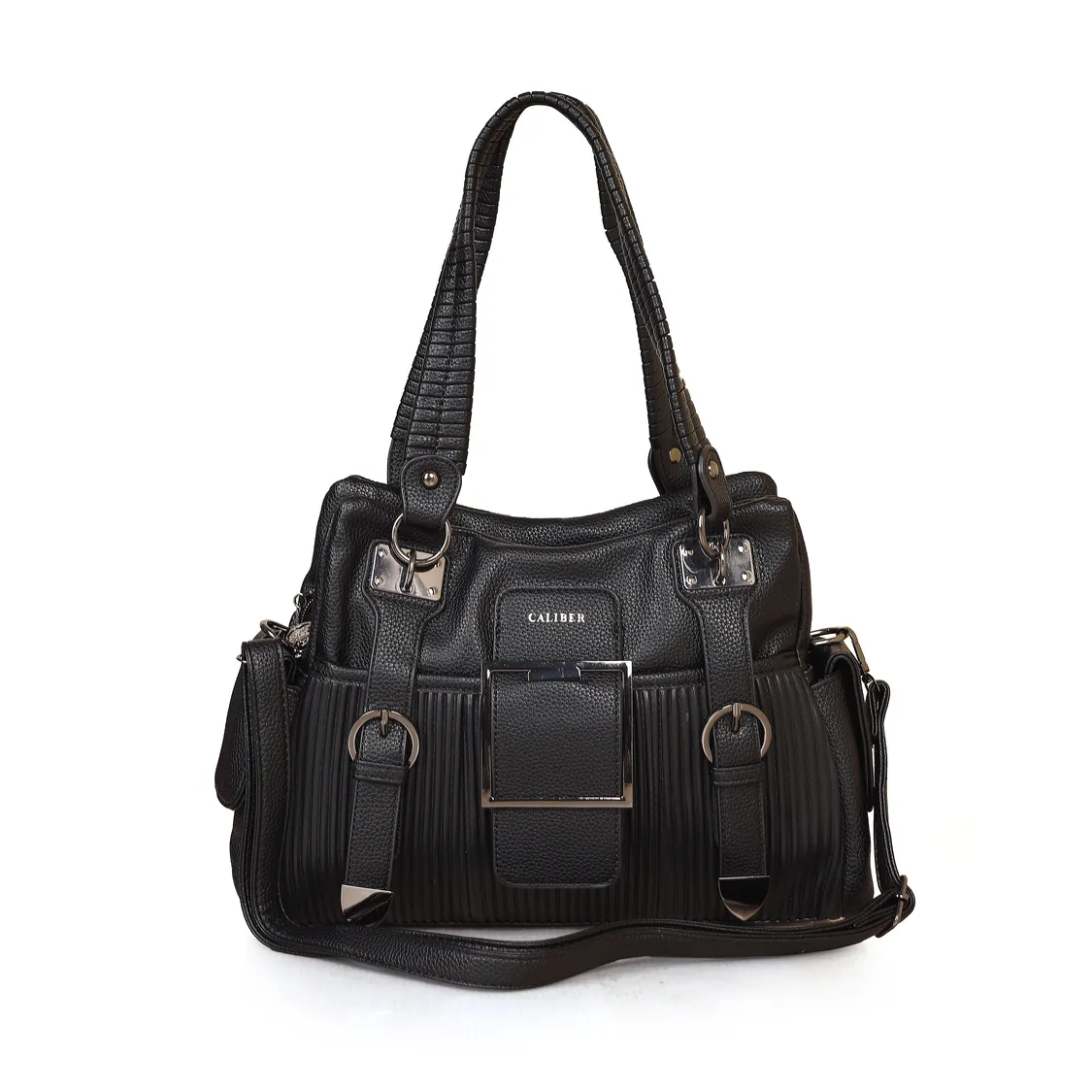 Premium Contrast Detail Handbag-Black