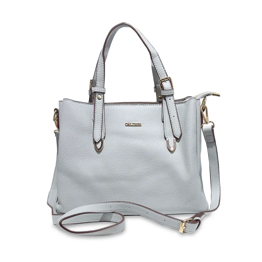 Classic Work Tote Bag with Top Handles-Off White