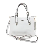 Classic Work Tote Bag with Top Handles-White