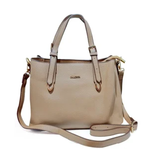 Classic Work Tote Bag with Top Handles-Beige