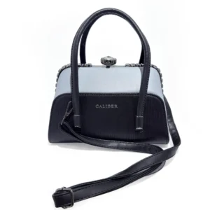 Caliber Structured Top Handle Handbag for Women — Black