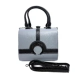 Modern Ring Accent Handbag-Black