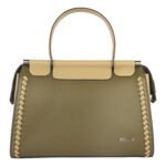 Caliber Elegant Woven Detail Top Handle Bag