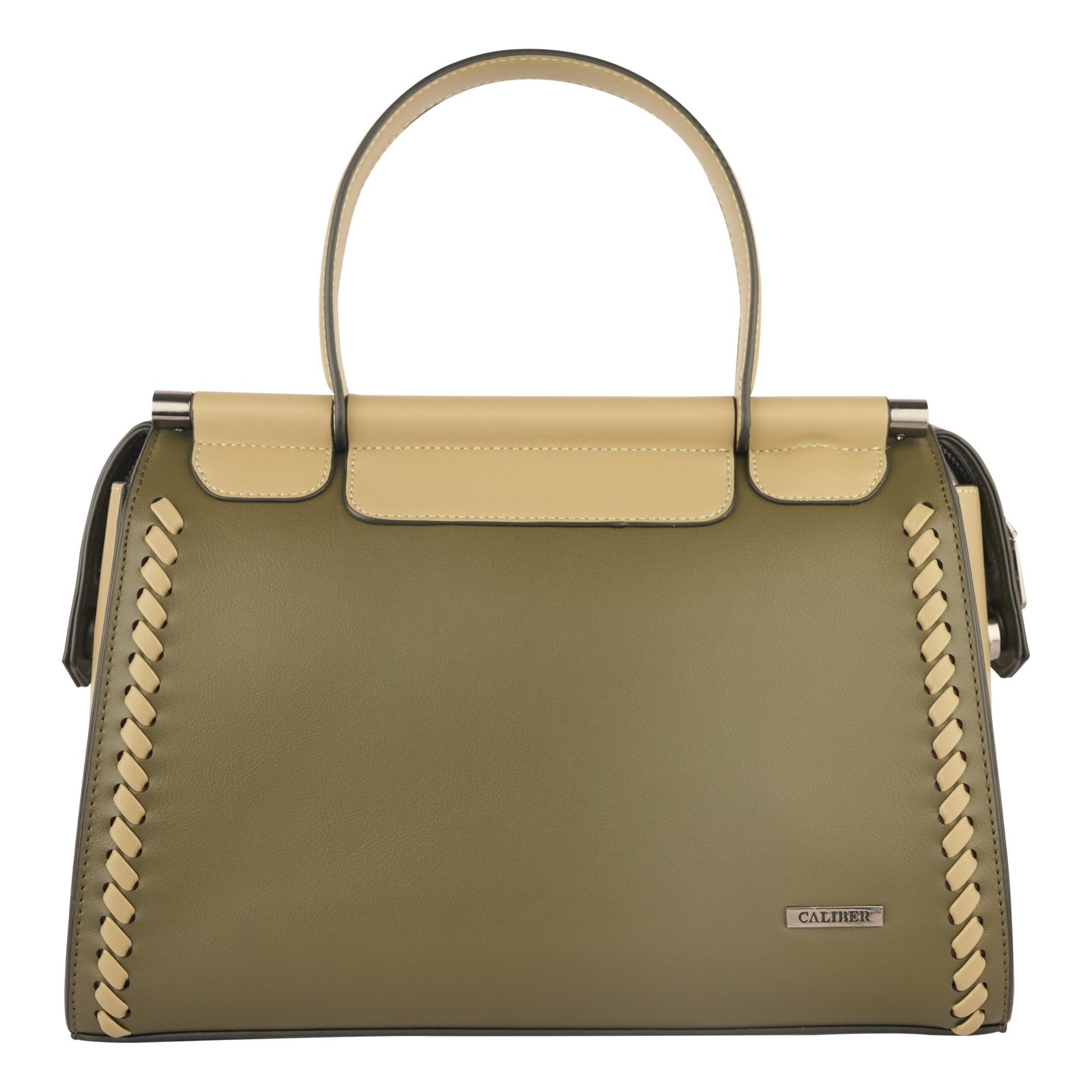 Caliber Elegant Woven Detail Top Handle Bag