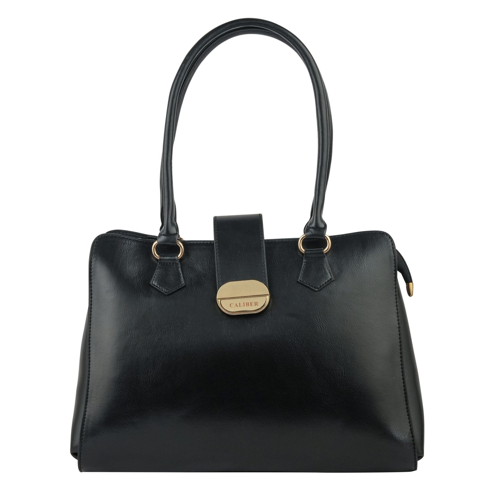 Elegant Structured Top Handle Handbag-Black