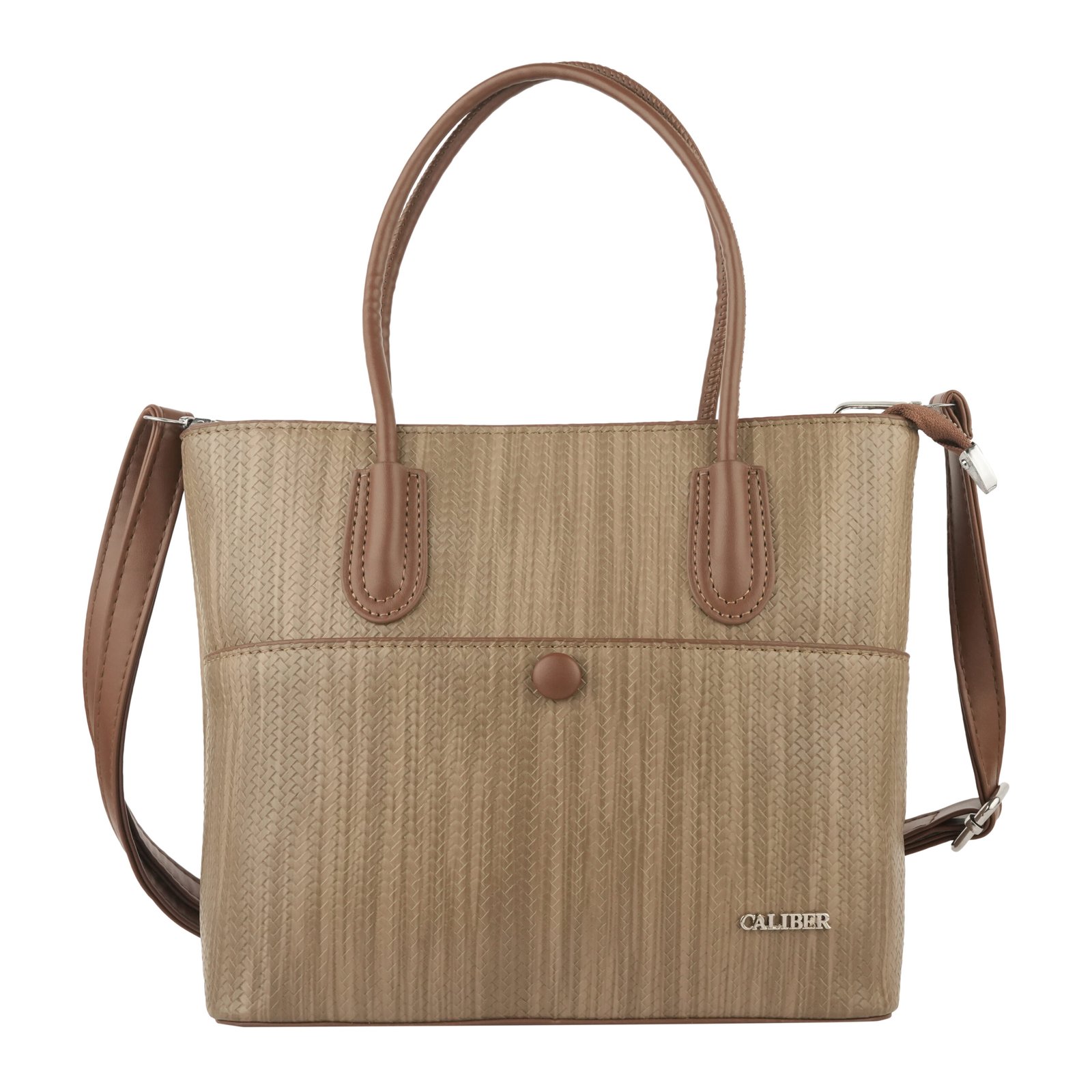 Caliber Natural Weave Shoulder Handbag