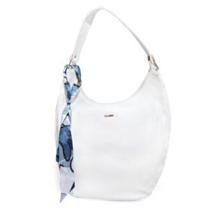 Caliber Textured Hobo Shoulder Bag with Scarf