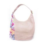 Caliber Textured Hobo Shoulder Bag with Scarf