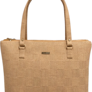 Caliber Woven Textured Tote Handbag with Dual Handles