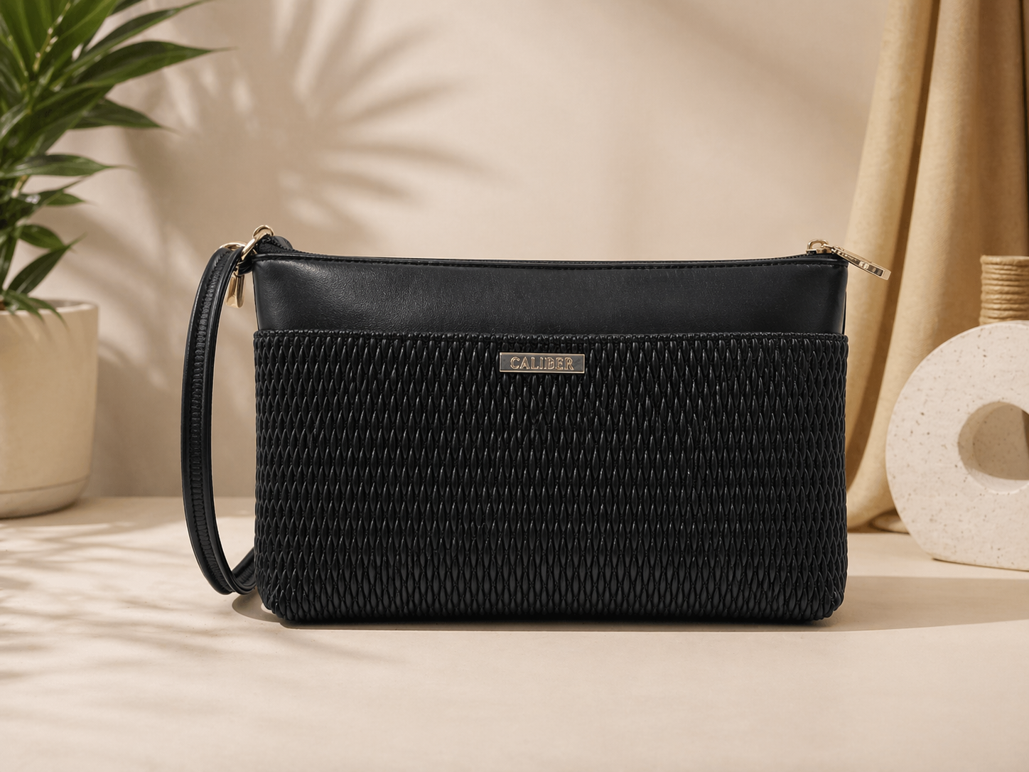 Caliber Woven Texture Crossbody Bag