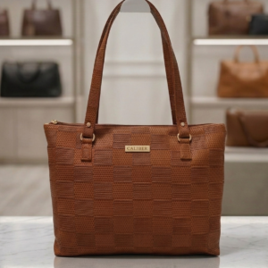 Caliber Woven Textured Tote Handbag with Dual Handles