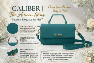 Caliber Artisan Teal Sling Handbag