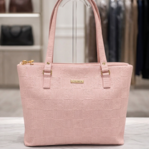 Caliber Woven Textured Tote Handbag with Dual Handles