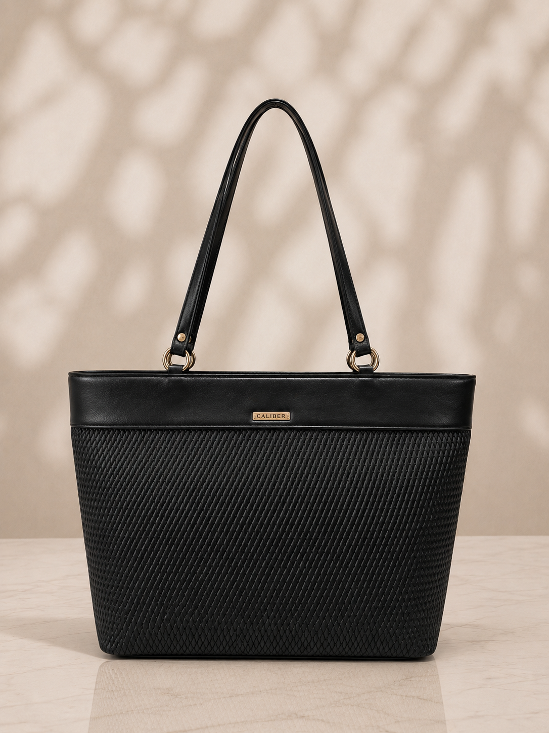 Caliber Elegant Woven Pattern Shoulder Tote